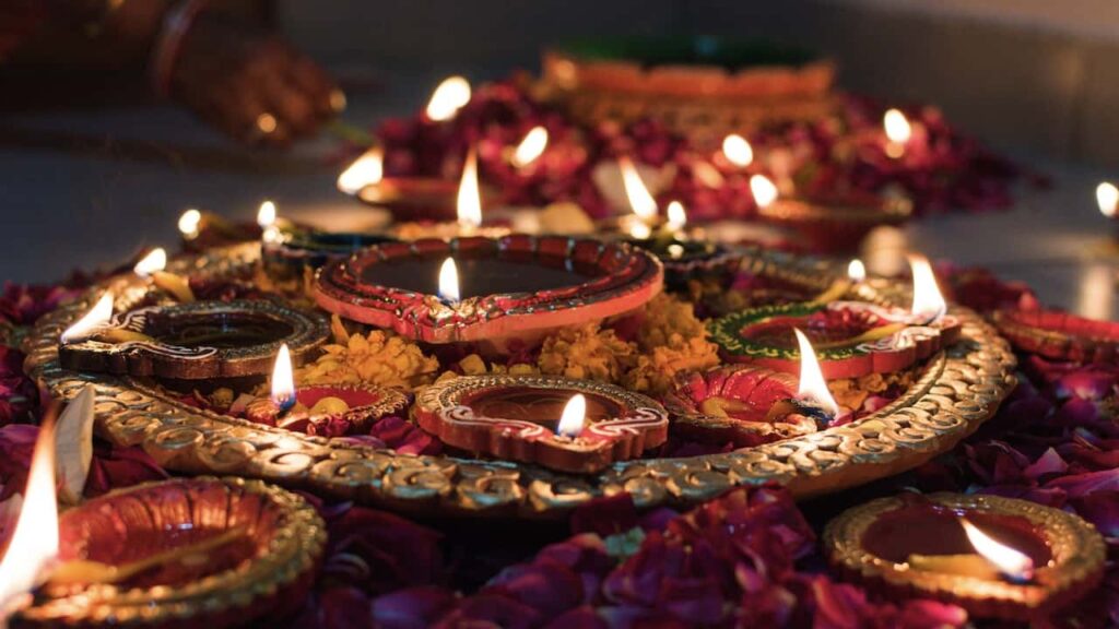 diwali decorations diyas candles india festival