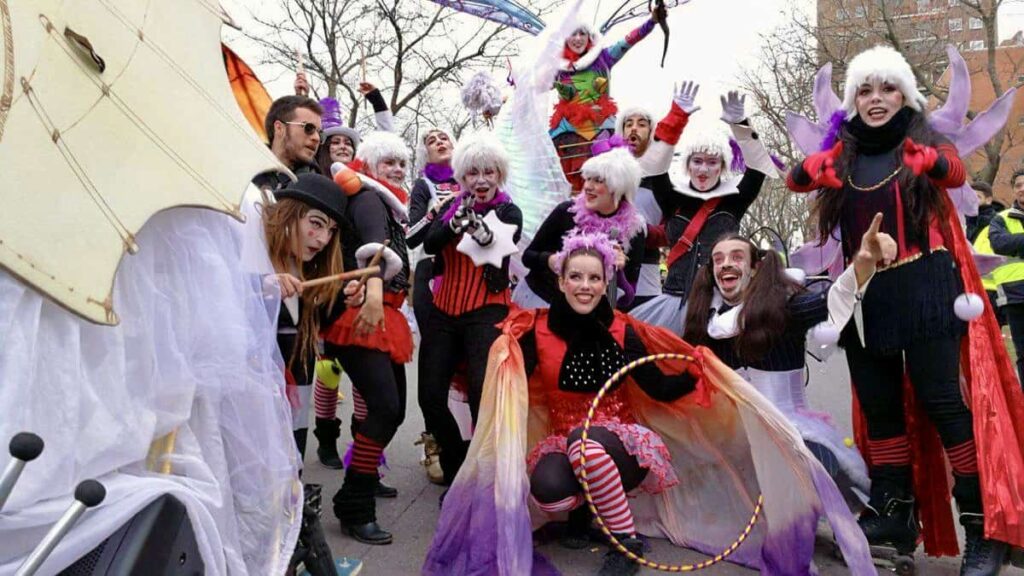 people are in their costumes at the Carnaval festival in Spain