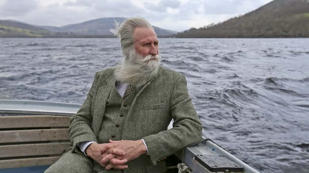 Adrian Shine, the founder of the Loch Ness Project, on a Loch Ness boat ride