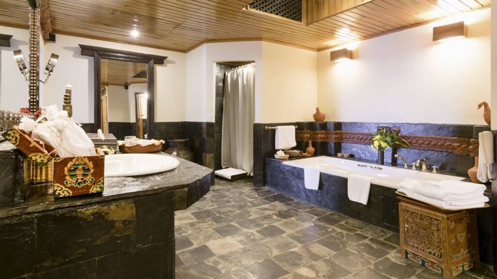 bathroom in Dwarika's Hotel