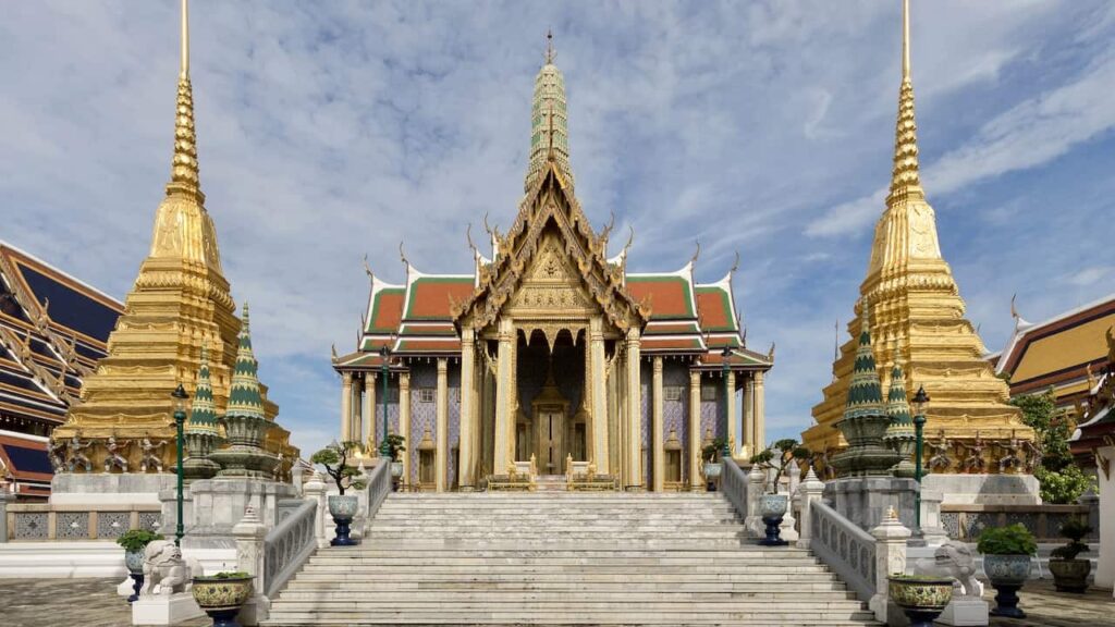 architecture of Wat Phra Kaew temple of Emerald Buddha