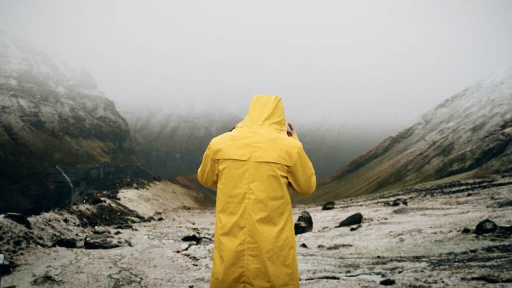 long yellow rain coat for travel
