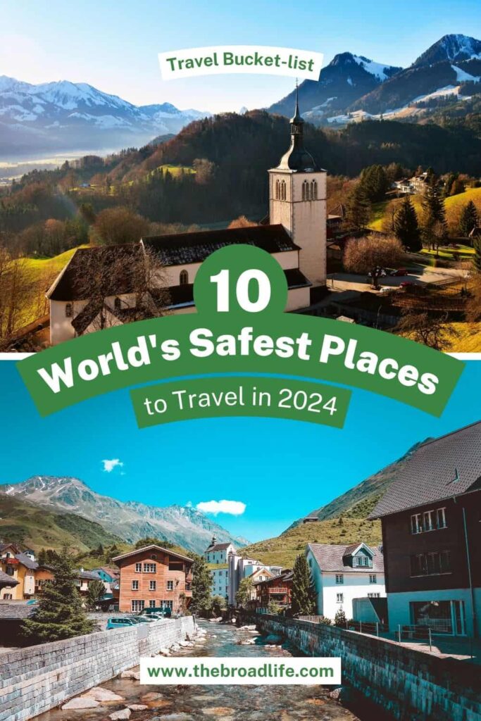 10 most safest countries in the world to travel - the broad life pinterest board