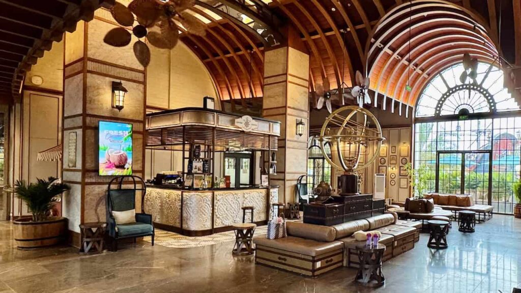 Pirate-themed lobby and check-in area at Movenpick Resort Phan Thiet