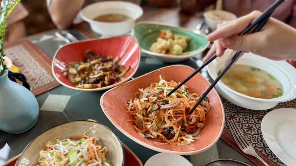 Lunch dishes served at Movenpick Resort Phan Thiet restaurant