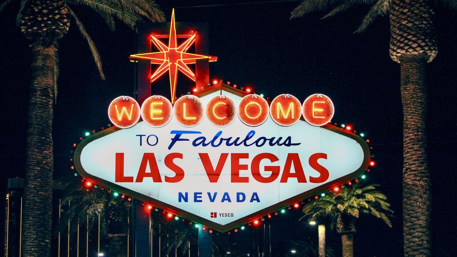 Welcome to Fabulous Las Vegas sign illuminated at night